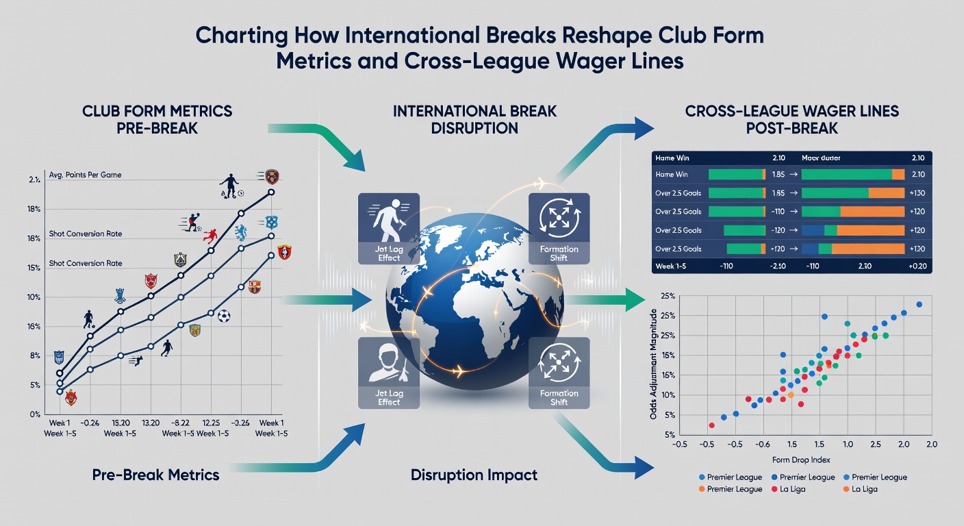 Betting odds boards showing adjusted lines for soccer matches after international breaks