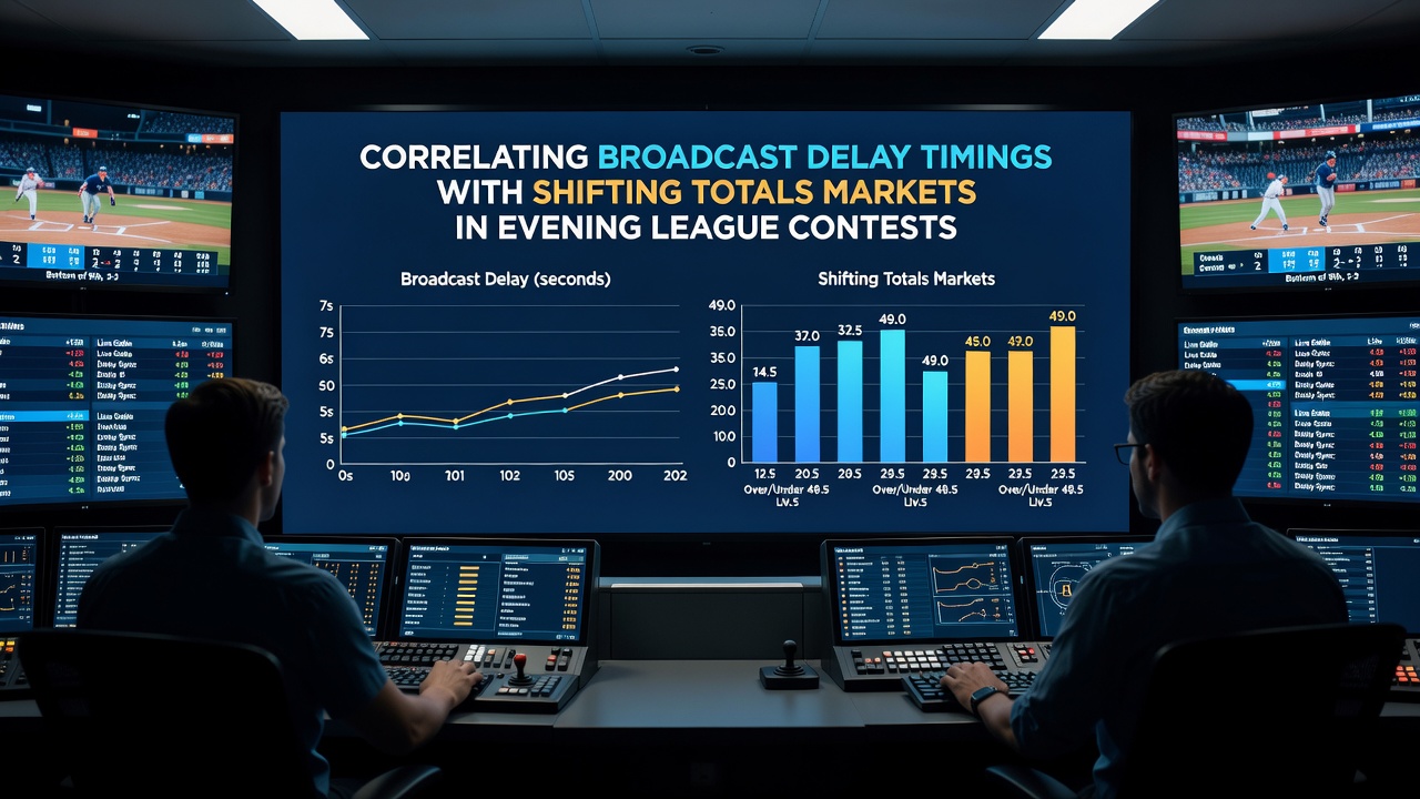 Data chart showing correlation between broadcast delay timings and totals market shifts