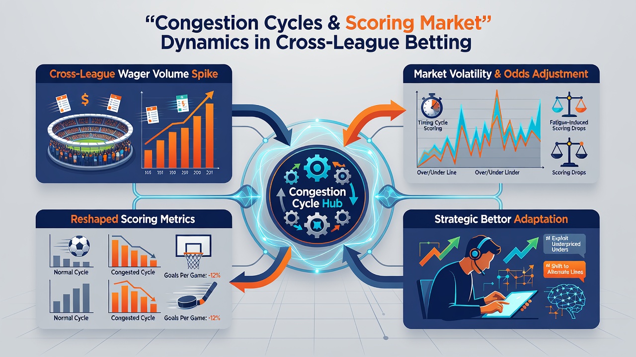 Chart displaying scoring market adjustments due to fixture density in global sports leagues