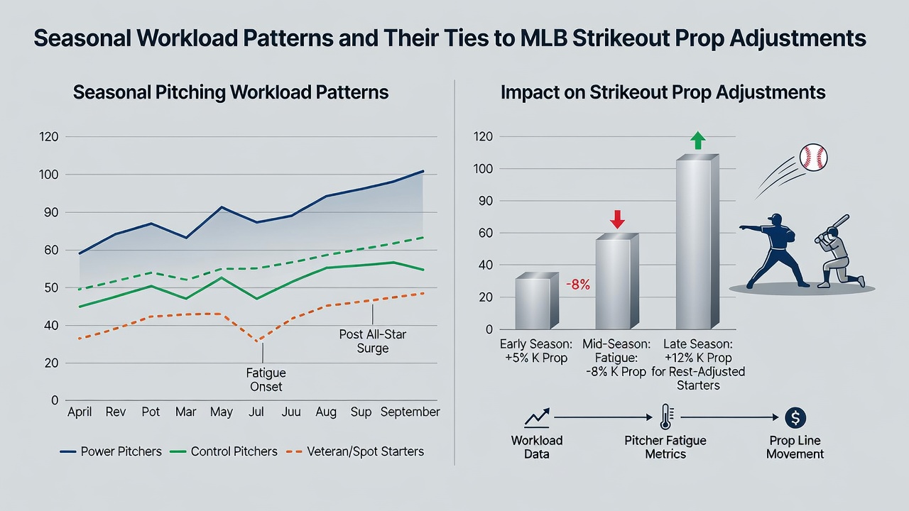 Data visualization showing strikeout rate trends correlated with pitcher workload spikes across the 2026 MLB season
