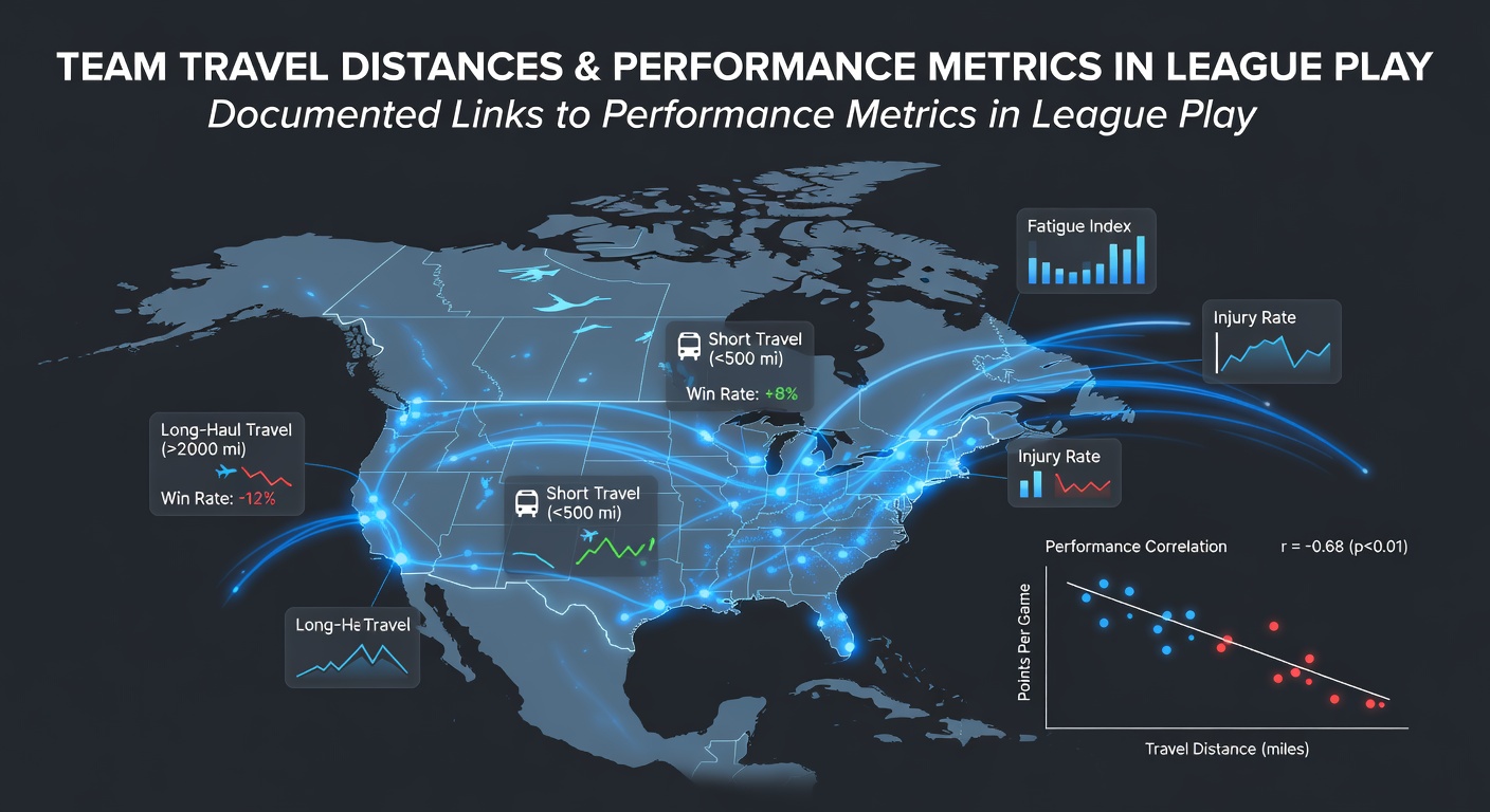 Professional sports teams navigating long-distance travel between league venues